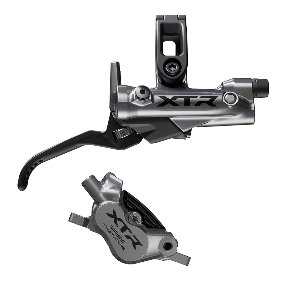 Shimano XTR 4-Piston BL- M9220/BR-M9220 Disc Brake and Lever Hydraulic, Post Mount, Finned Metal Pads, Gray