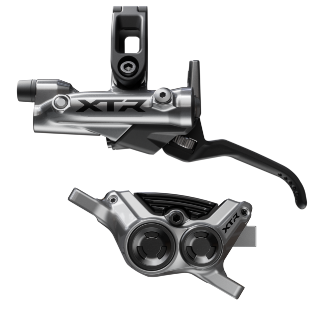 Shimano XTR 4-Piston BL- M9220/BR-M9220 Disc Brake and Lever - Front 900mm, Hydraulic, Post Mount, Finned Metal Pads, Gray
