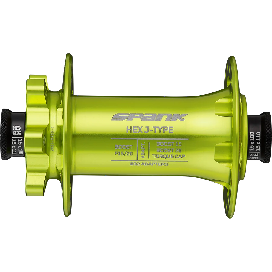 Spank HEX Front Hub J Type 32H 15 20 Boost Green Imby Bikes