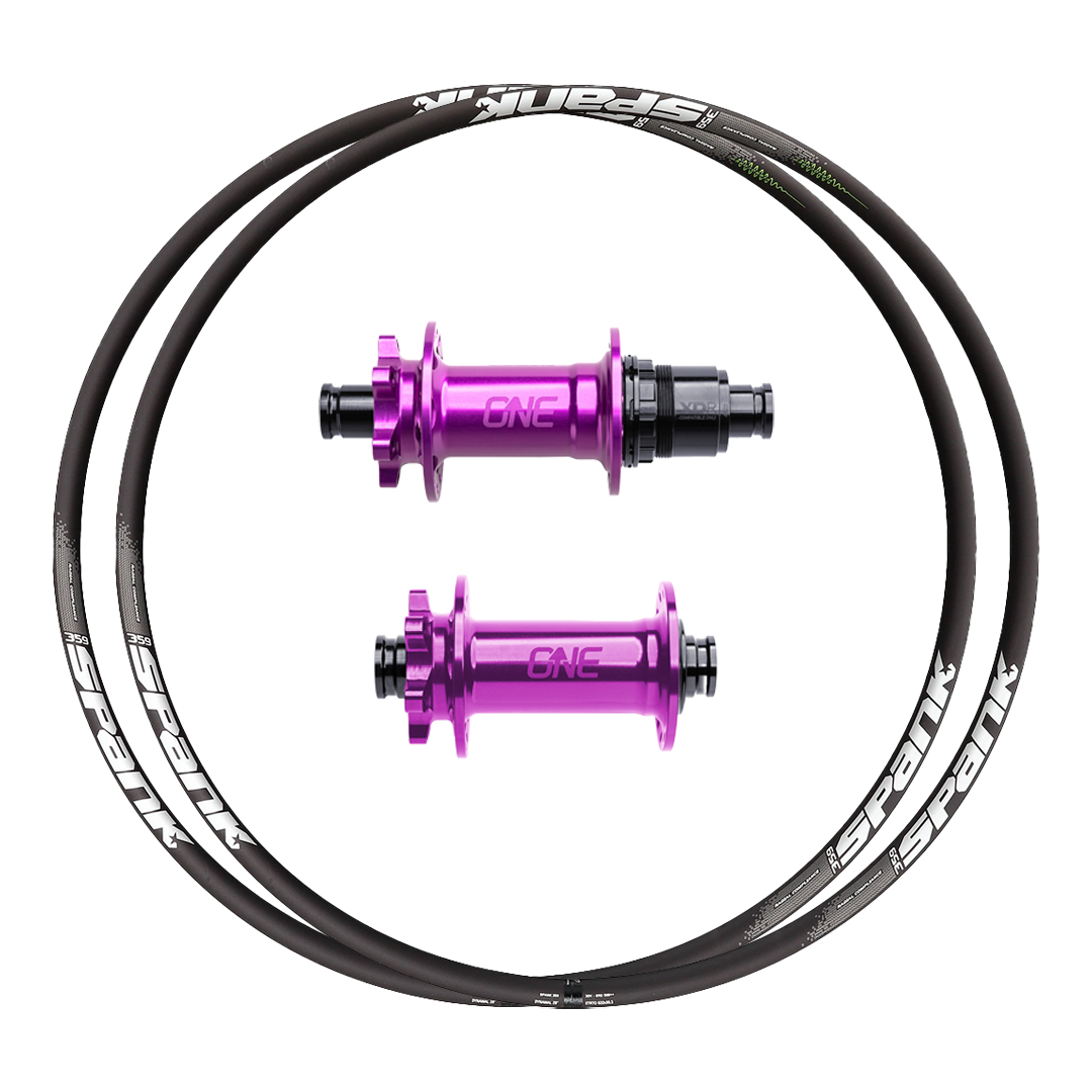 OneUp Hubs + Spank 369 (Vibrocore) Custom Alloy Wheels (Front+Rear)