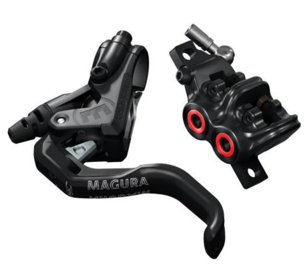 Magura MT5 Disc Brake, HC1 Brake Lever, Black and Red, /ea (fits Front or Rear, Flip-Flop)