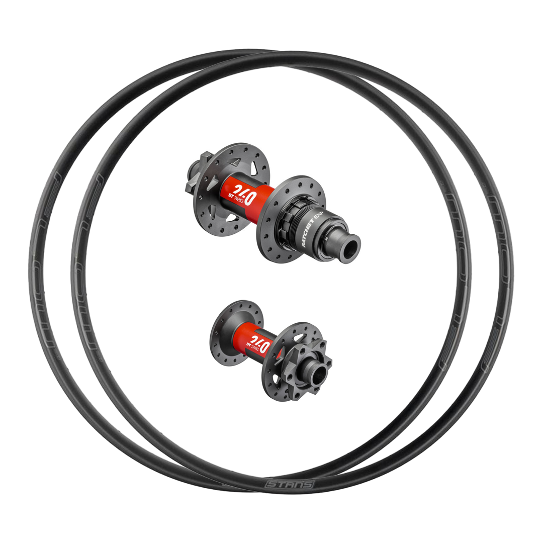DT Swiss 240 EXP or 240 DEG + Stan's No Tubes Flow Mk4 Custom Alloy Wheels (Front+Rear)