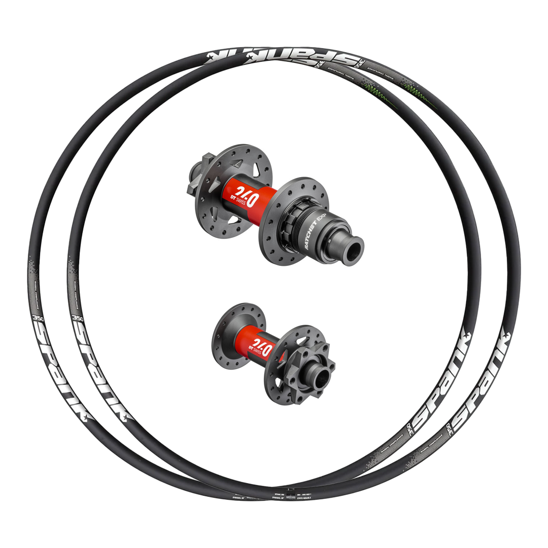 DT Swiss 240 EXP or 240 DEG + Spank 350 (Vibrocore) Custom Alloy Wheels (Front+Rear)