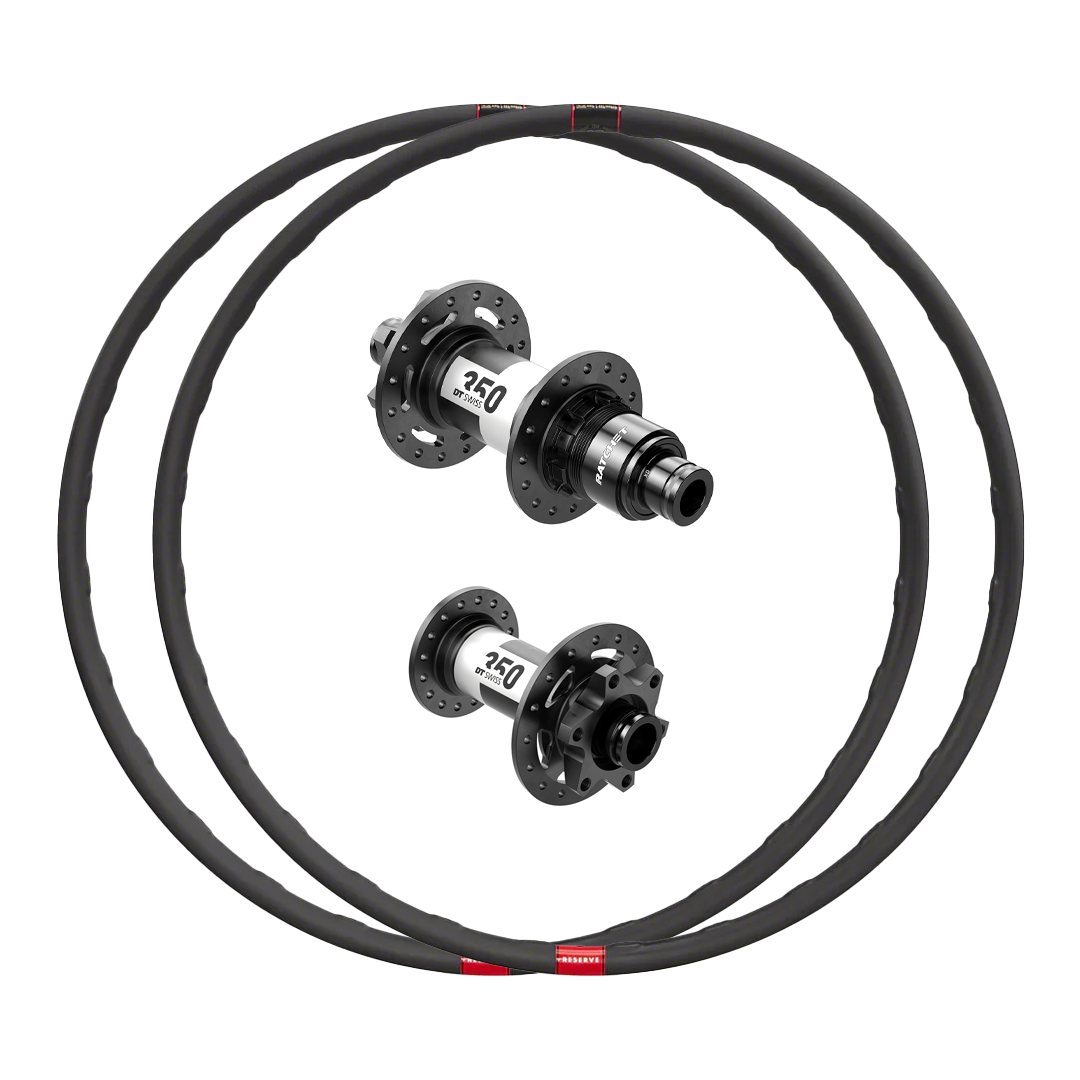 DT Swiss 350 or 350 DEG + Reserve 31 DH Custom Carbon Wheels (Front+Rear)