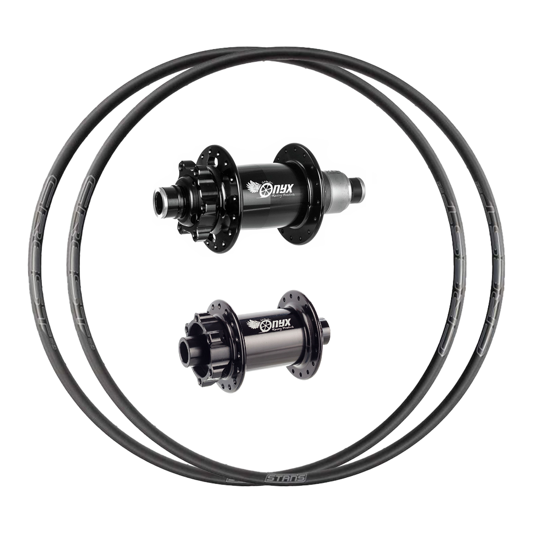 Onyx Classic + Stan's No Tubes Crest Mk4 Custom Alloy Wheels (Front+Rear)