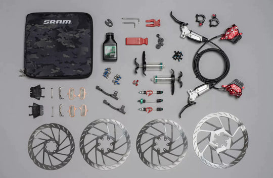 SRAM, Maven Ultimate Stealth Expert, MTB Hydraulic Disc Brake, Pair, Post mount, Red, Kit